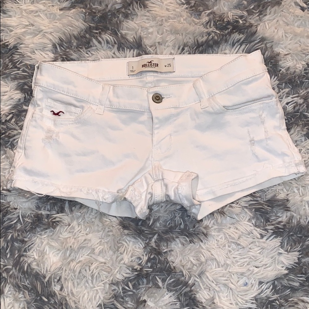 Hollister low rise white shorts